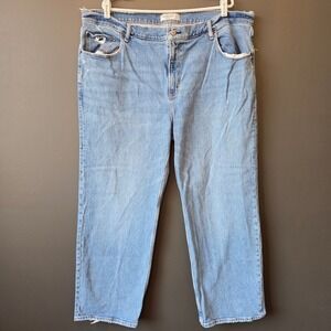 Abercrombie‎ Fitch 90s Relaxed Jean High Rise Light Wash Distressed Sz 35/20 S